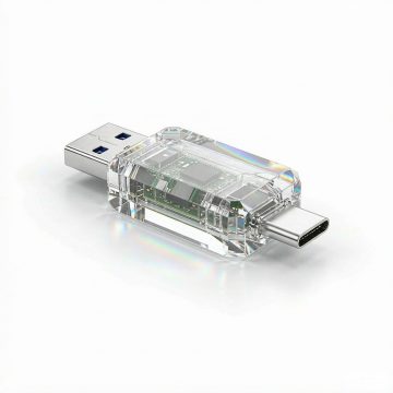 Crystal USB Flash Drive with Dual Connector