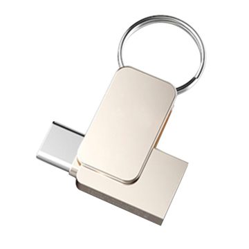 Slim Metal Type-C USB Flash Drive with Keyring