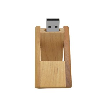 Two-Tone Wooden Swivel USB Flash Drive
