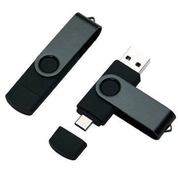 Dual Connector Swivel Metal Mini USB Flash Drive