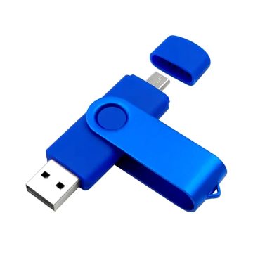 Dual-Plug Swivel Plastic USB Flash Drive