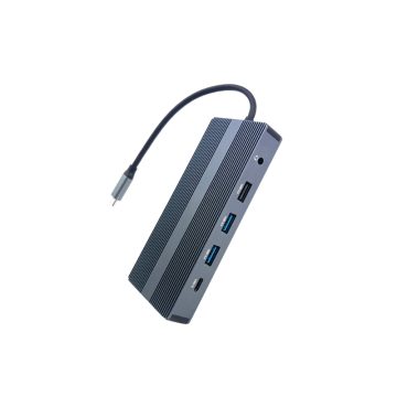 محطة إرساء USB-C مع شحن 100W وشاشة مزدوجة MST