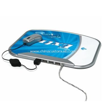 Mouse pad with 4-port USB hub